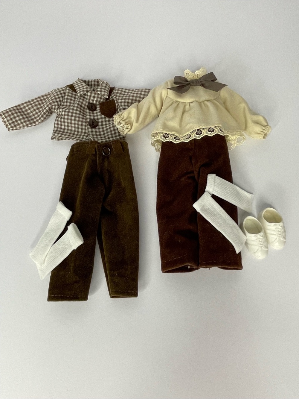 Vtg 1980s Playmates Tiara Dolls Jackie Ensembles 8" Doll Clothes Lot 2 Outfits